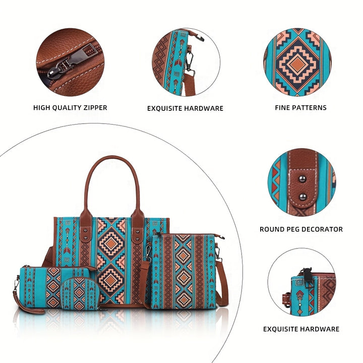 4pcs Large Capacity Bohemian Bag Set