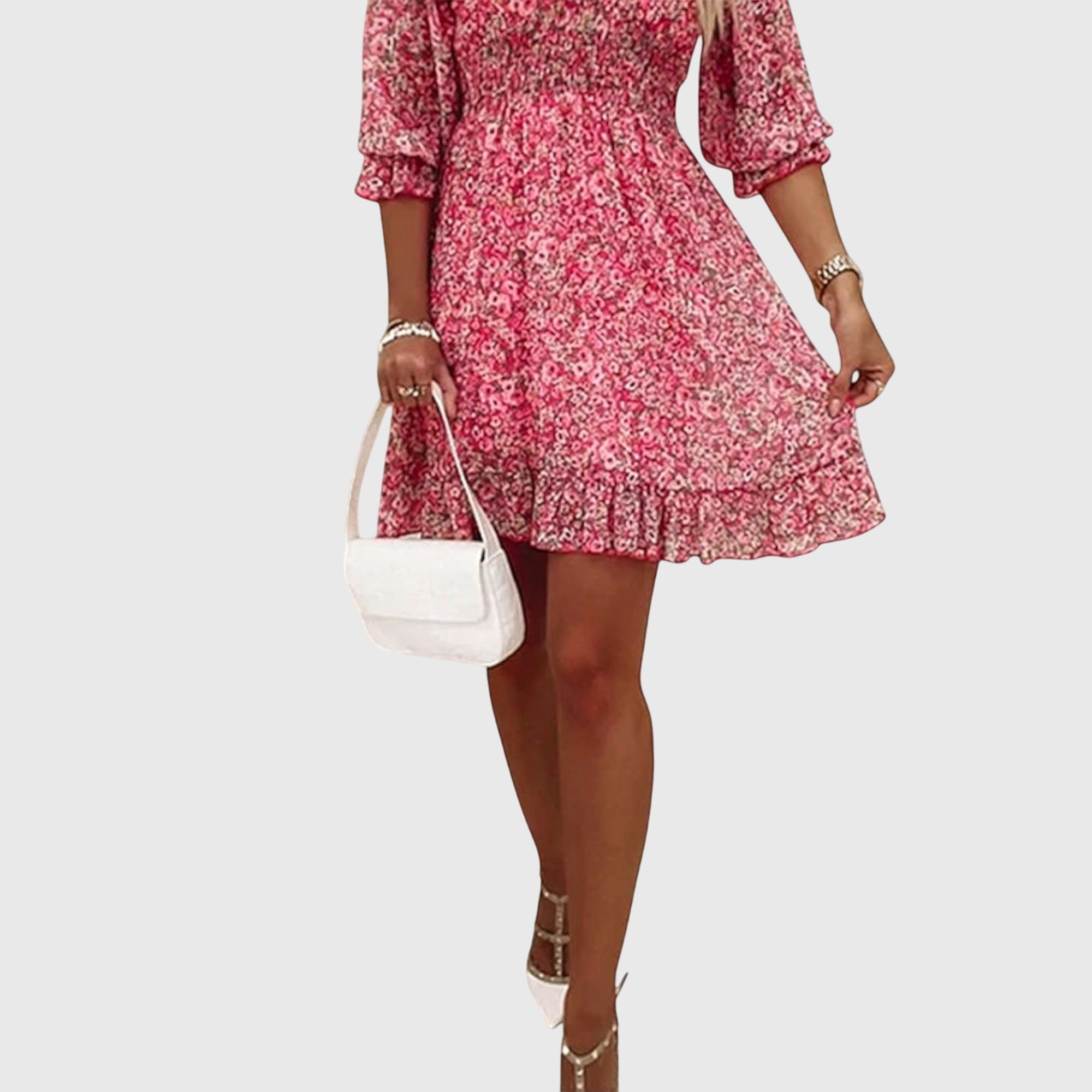 Annie | Kleid mit gebauschten Ärmeln und Blumenmuster