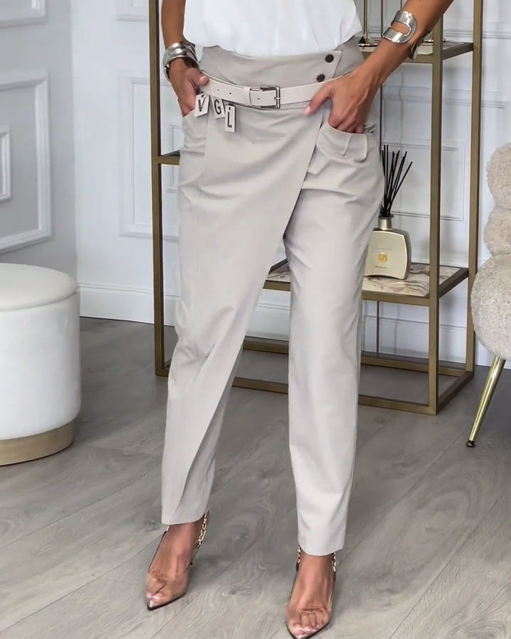 Tansy Patchwork trousers with belt