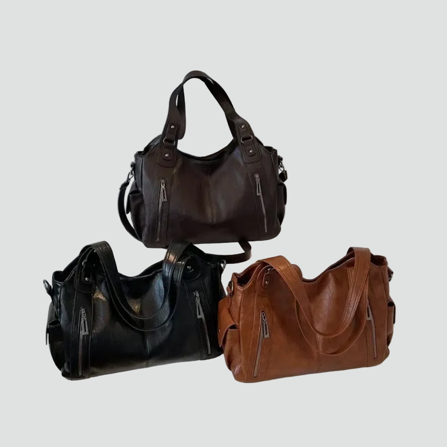 Ampia borsa tote da donna a spalla in pelle sintetica
