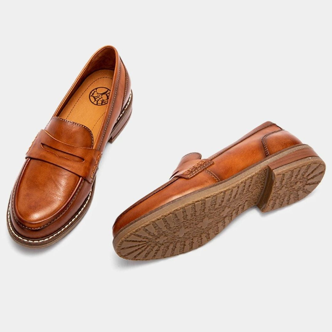 Women's Leather Loafers Orthopedic Smooth Cushioned Sole