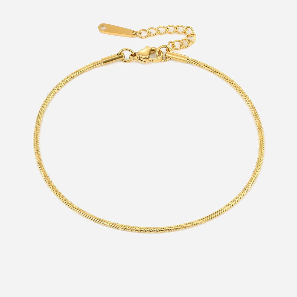 Clara | Rosa Fußkettchen 18 Karat Gold