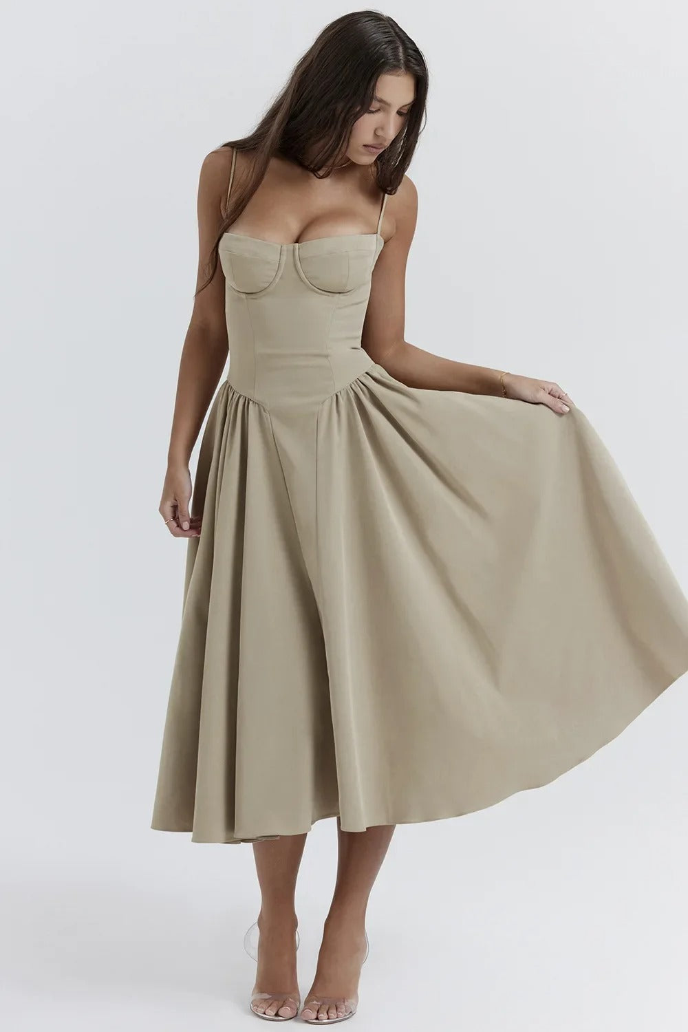 Olsen Sweetheart Bustier Midi Dress