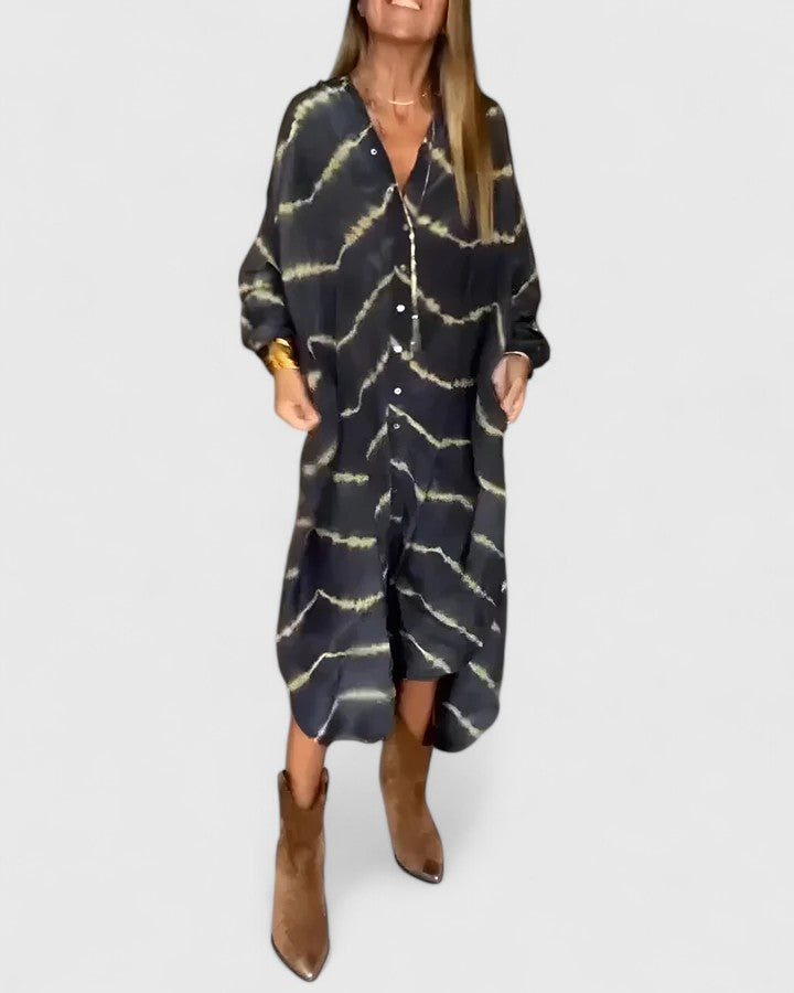 Lily | Elegantes Boho-Maxi-Kleid mit Streifen
