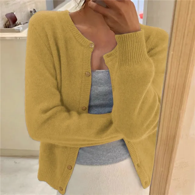 Women's Soft Knit Cardigan Wide Fit Timeless Elegant