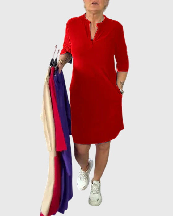 Annie | Kleid mit festem V-Ausschnitt