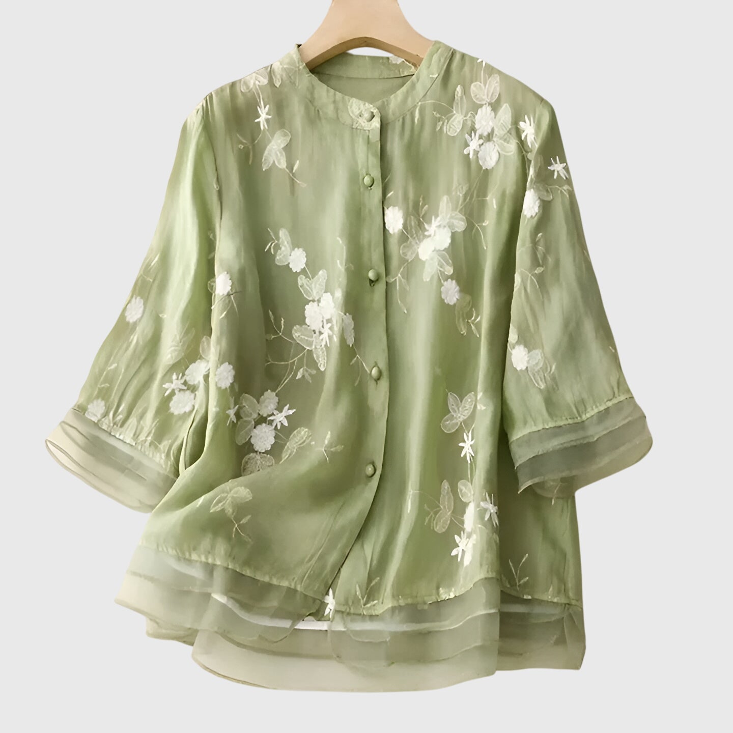 Annie | Blusa elegante con flores bordadas