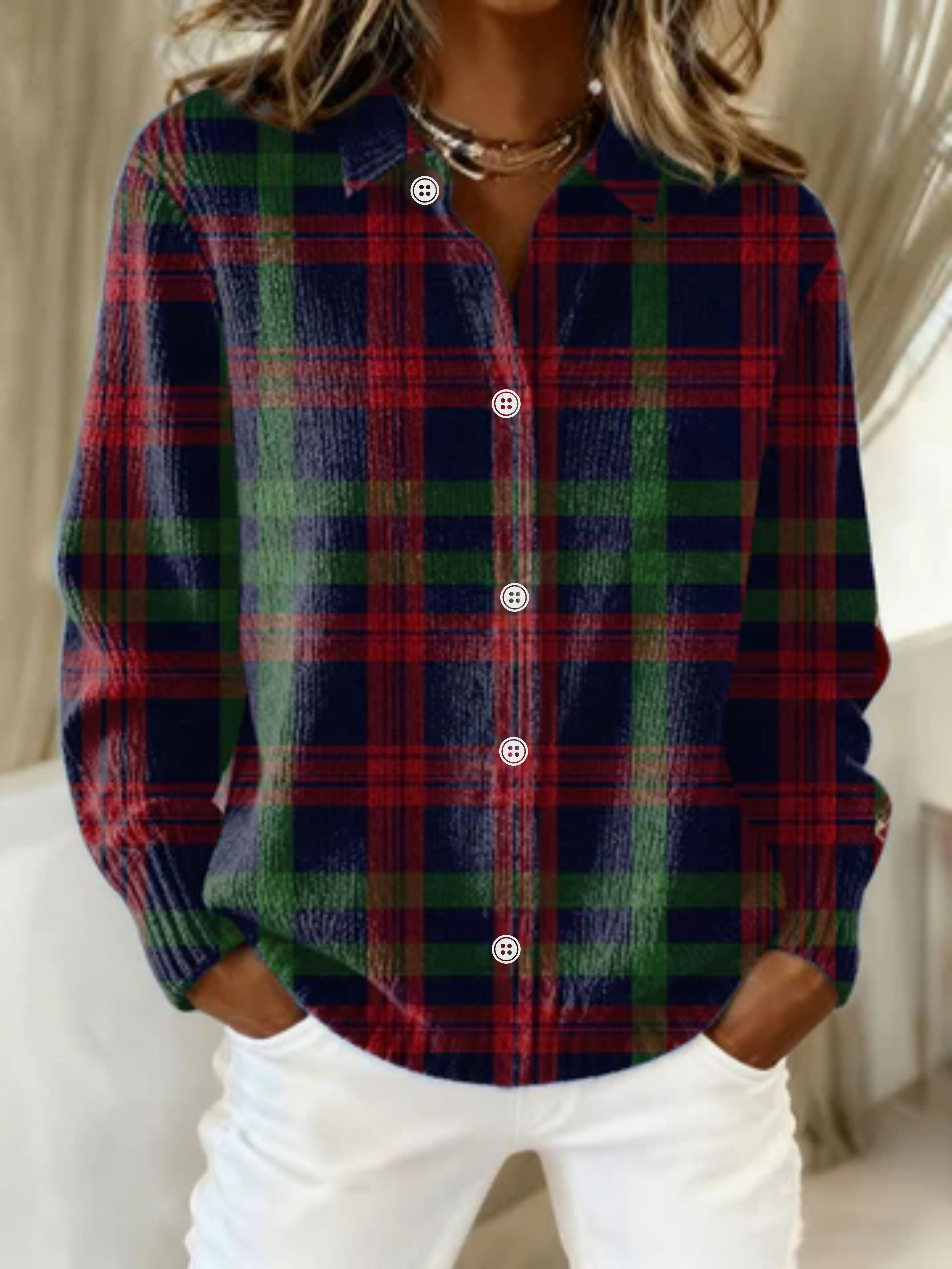 Gunilla™ – Kariertes Kapuzenblusenshirt