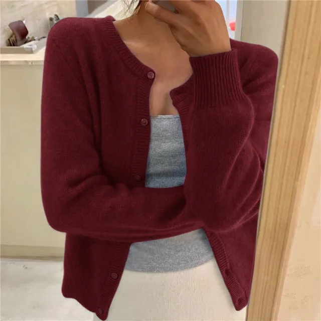 Women's Soft Knit Cardigan Wide Fit Timeless Elegant