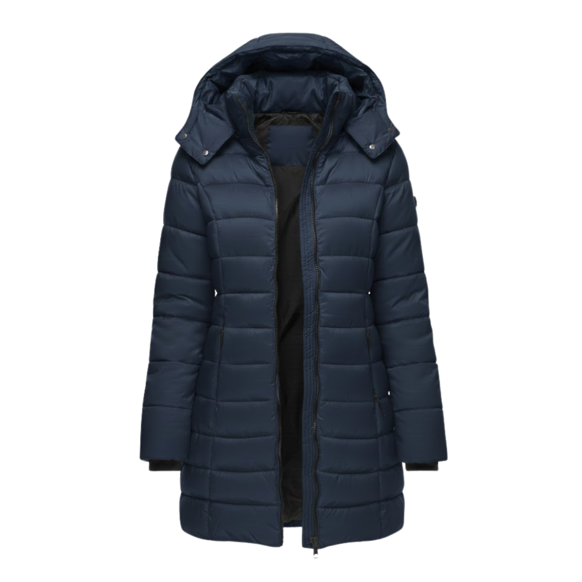 Women's Mid-Length Quilted Parka Hooded Slim Winter Style