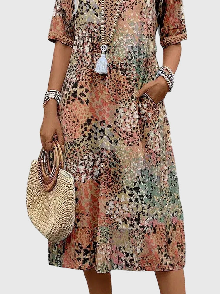 Lily | Elegant Floral Midi Dress
