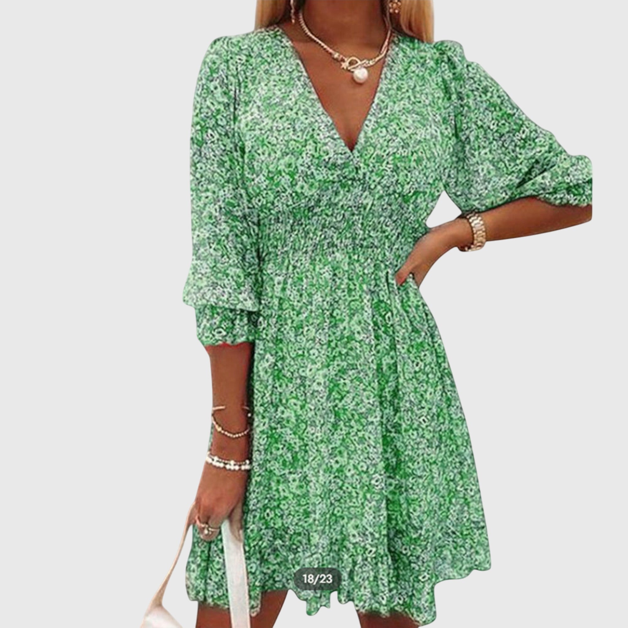 Annie | Kleid mit gebauschten Ärmeln und Blumenmuster