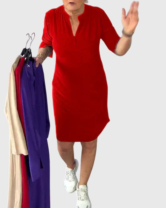 Annie | Kleid mit festem V-Ausschnitt