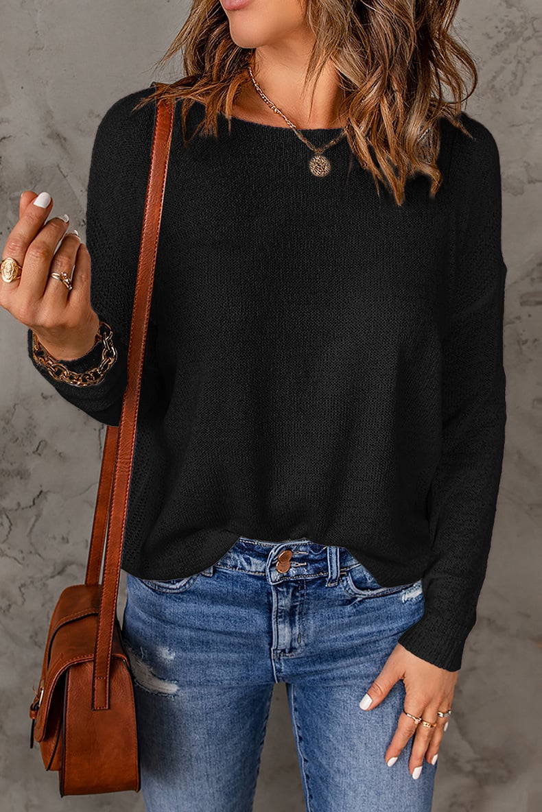 Women's Wool Sweater Round Neck Relaxed Cut
