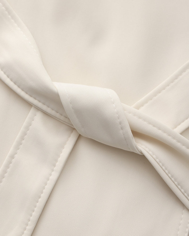 Women's Trench Coat Wide Lapels Removable Belt Epaulettes