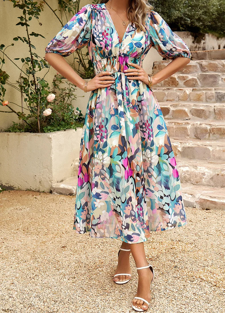 CHELSEA Floral Midi Dress