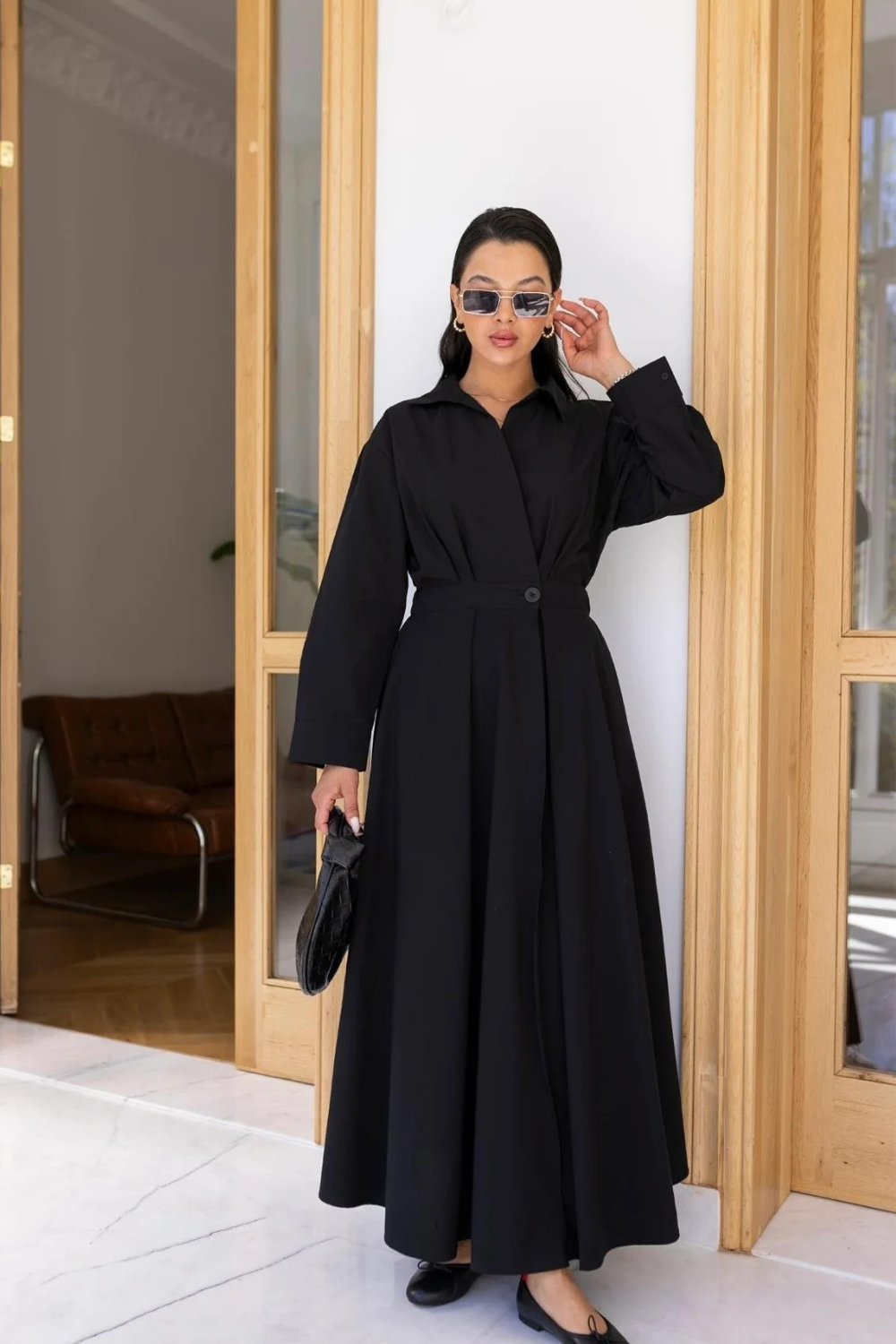 Elkie - Lapel Wrap Maxi Dress