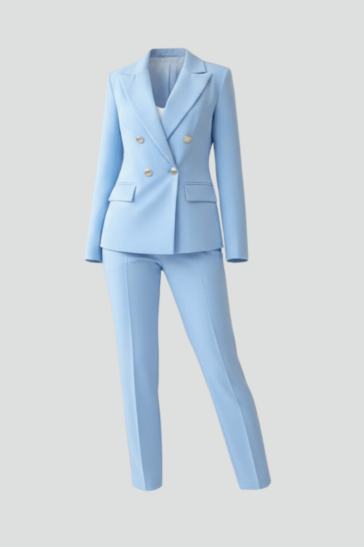 Women's Blazer and Trousers Suit Set Straight-Leg Lapel