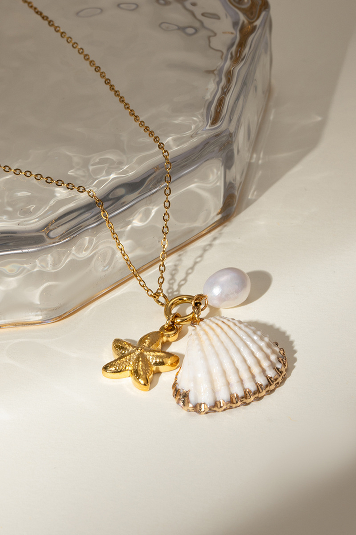 Flavie Shell Starfish Pearl Necklace