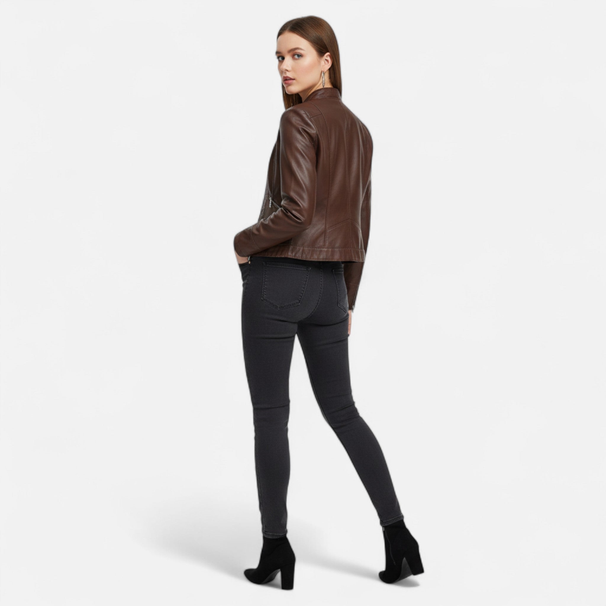 Women's Faux Leather Jacket Classic Cut Premium Finish