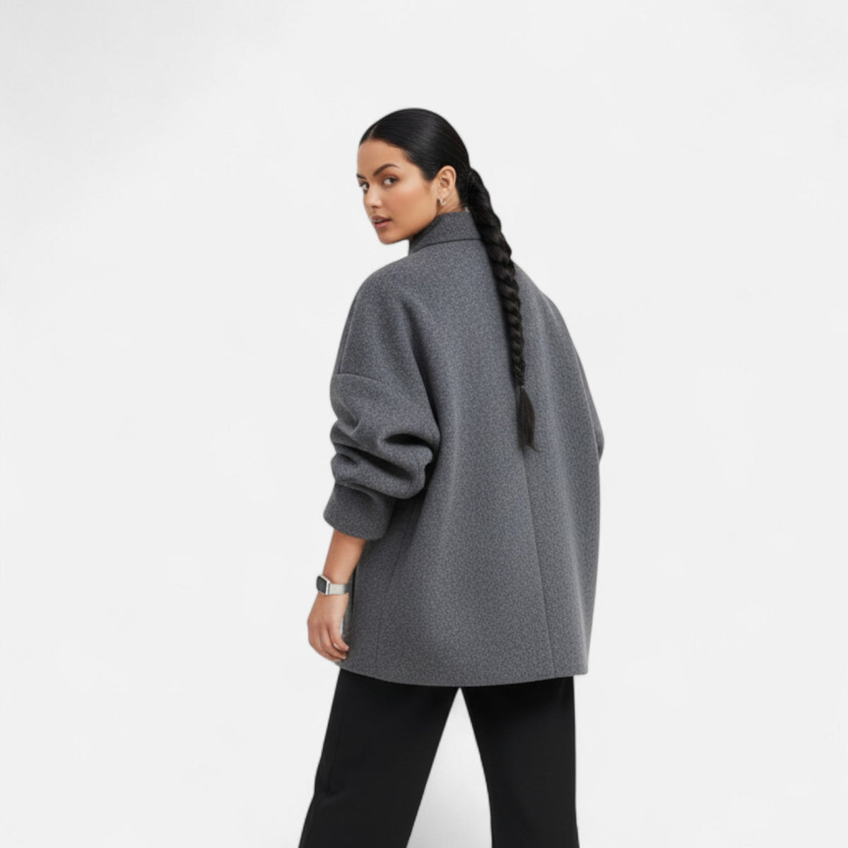 Cappotto corto da donna con collo alto