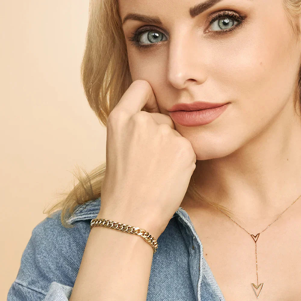 Clara | Kubanisches Armband 18 Karat Gold
