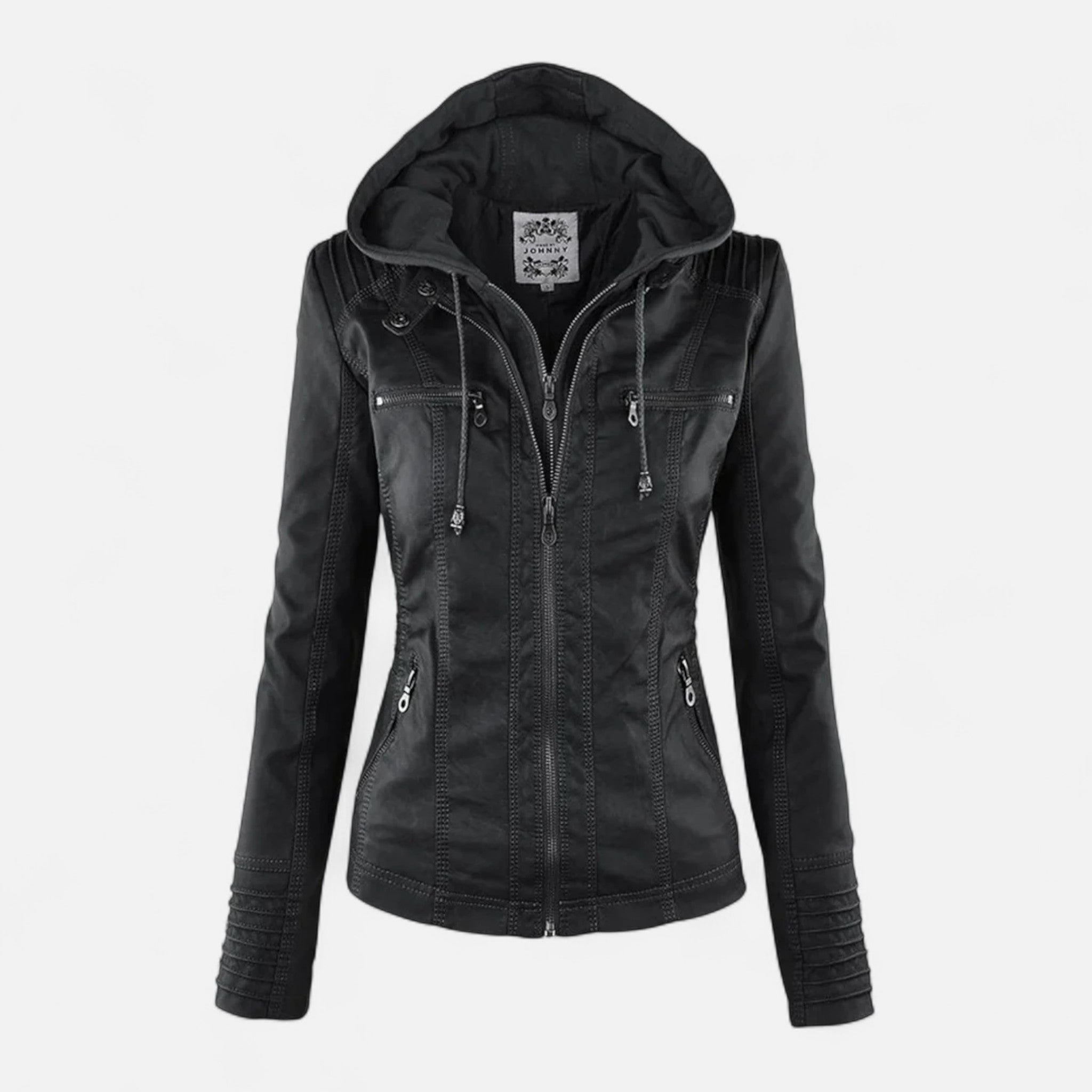Women's Full-Grain Leather Jacket Tailored Fit Minimalist