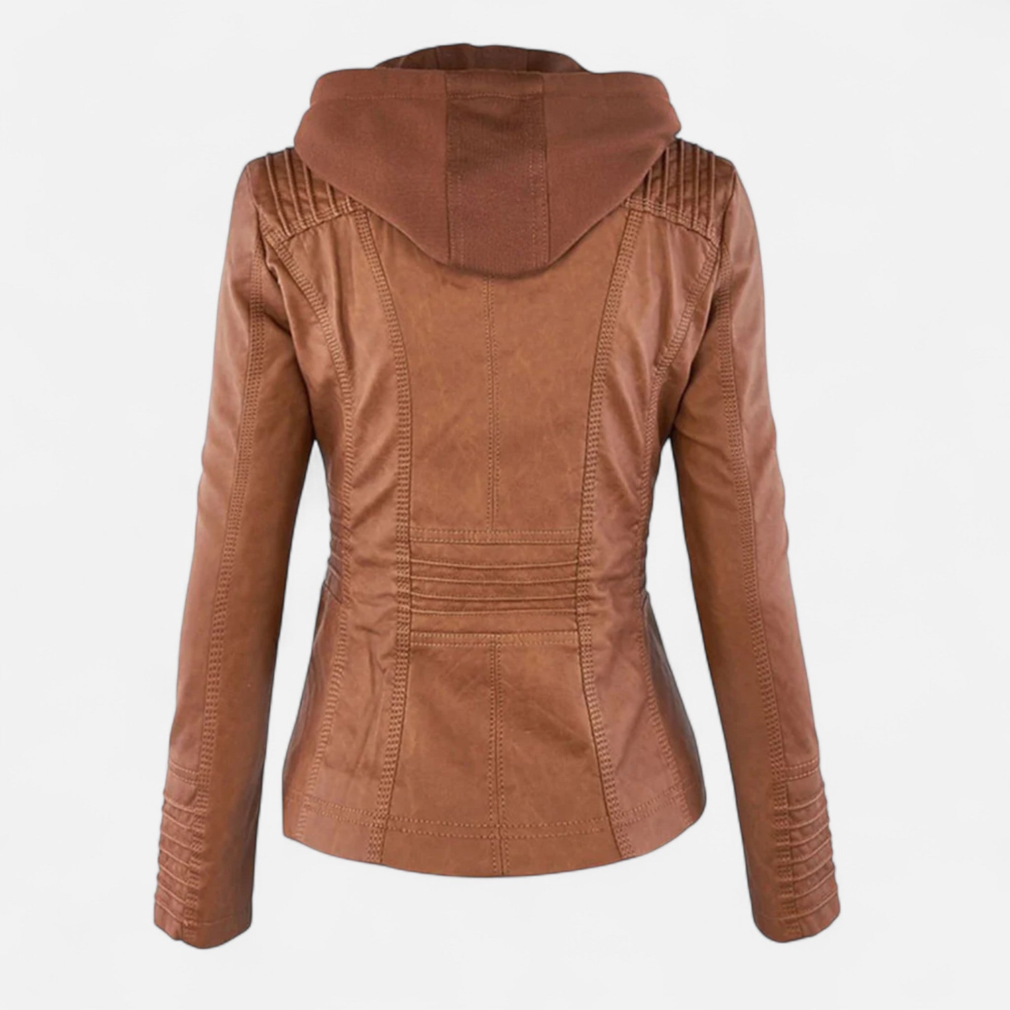 Women's Full-Grain Leather Jacket Tailored Fit Minimalist