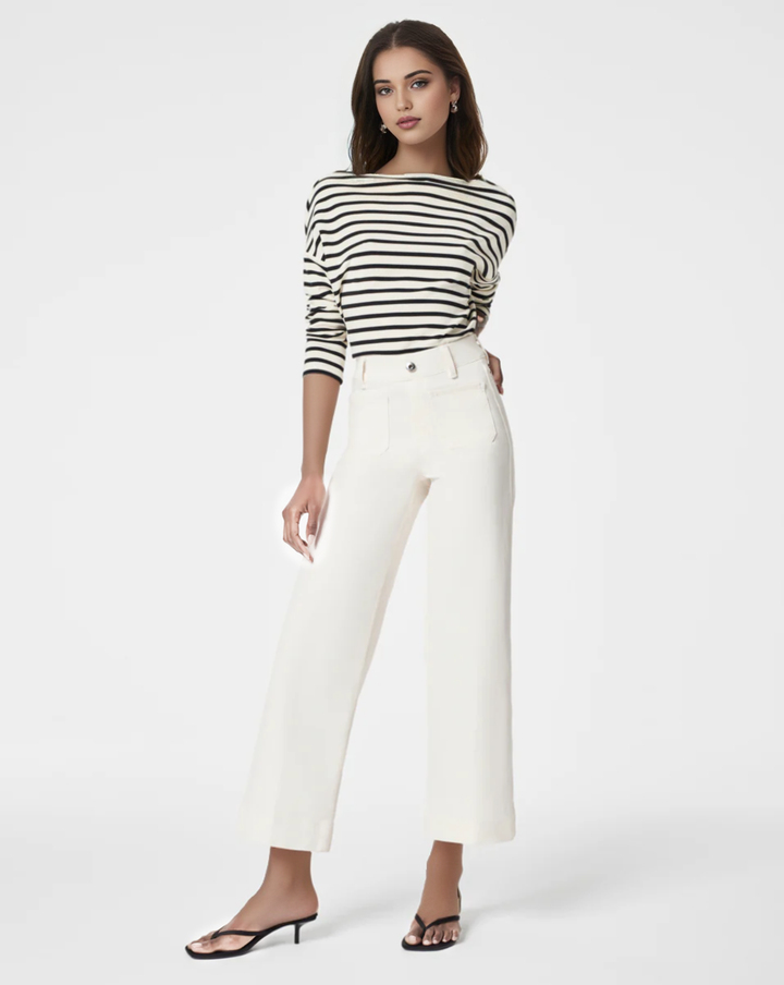 Charlotte Sculpting Cropped Wide-Leg Jeans