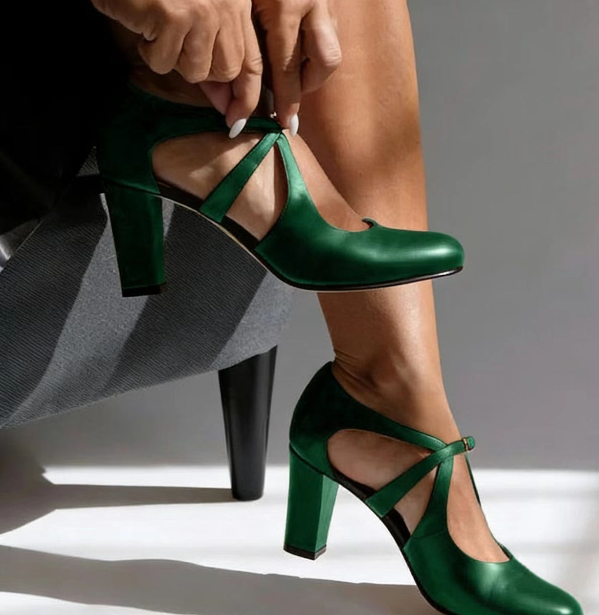 Women's Strap Heels with Ankle Support