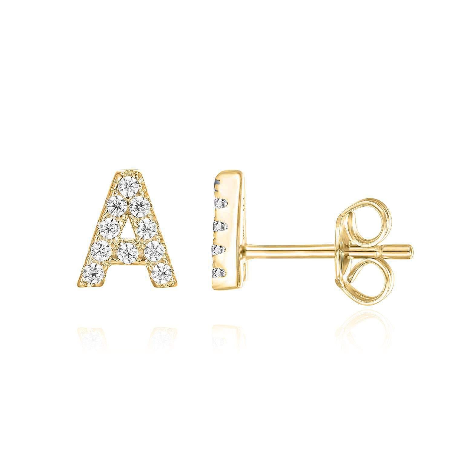Clara | Buchstaben-Ohrringe 18 Karat Gold
