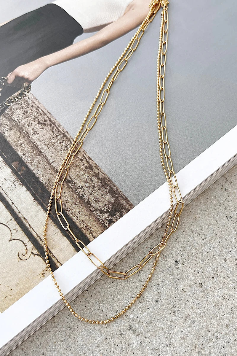 Dani Chain Necklace Set - Gold