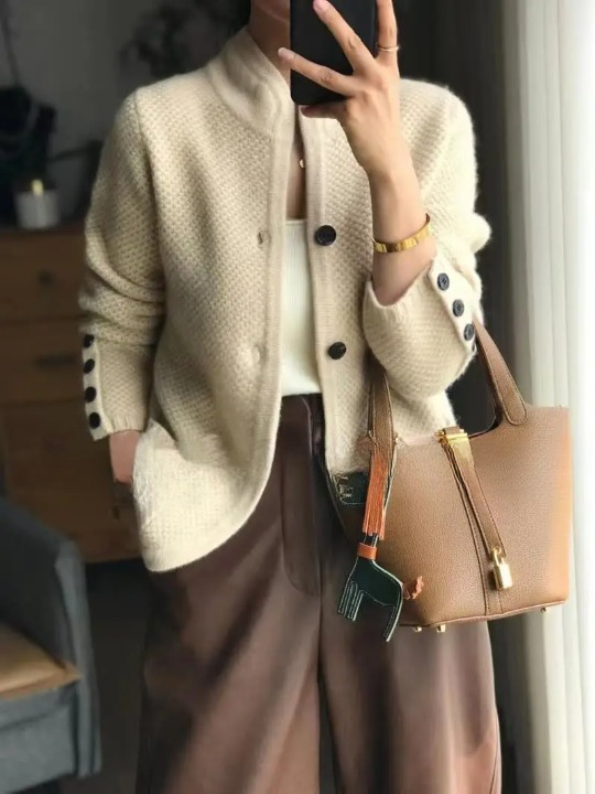 Women's Cashmere Cardigan Button Front Classic Elegant Fit