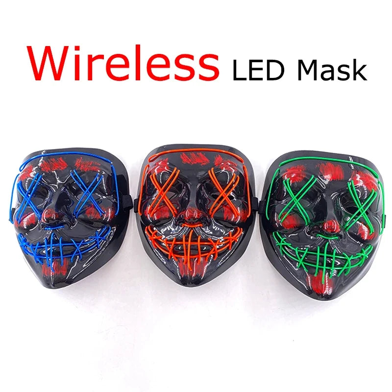 Light-Up LED Halloween Mask Unisex Cosplay Costume Party