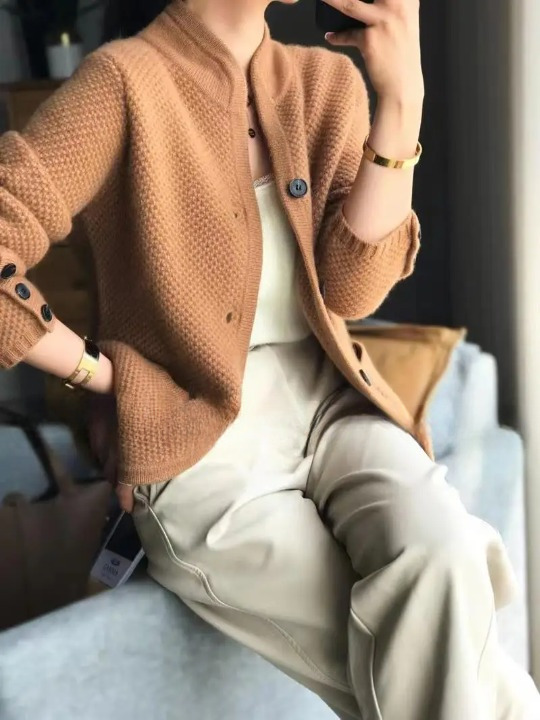Women's Cashmere Cardigan Button Front Classic Elegant Fit