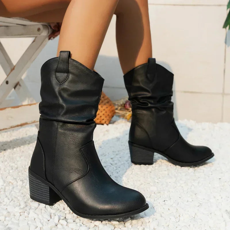 Olivia | Botas clásicas vaqueras hasta media pantorrilla