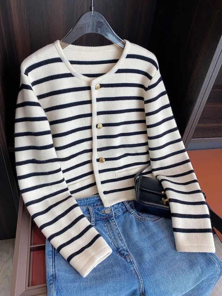 Solange Women Stripe Knitted Cardigans