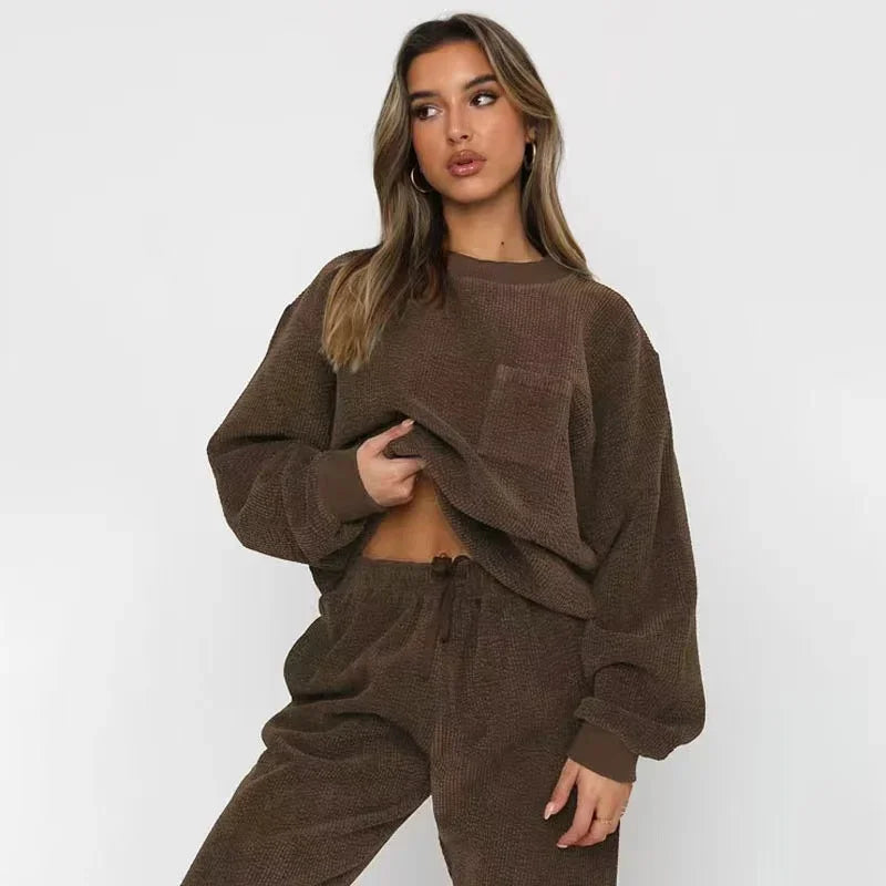 Women's Corduroy Sweatshirt and Pants Set