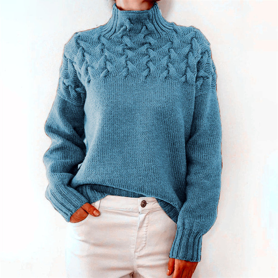 Women's Oversized Turtleneck Knit Sweater