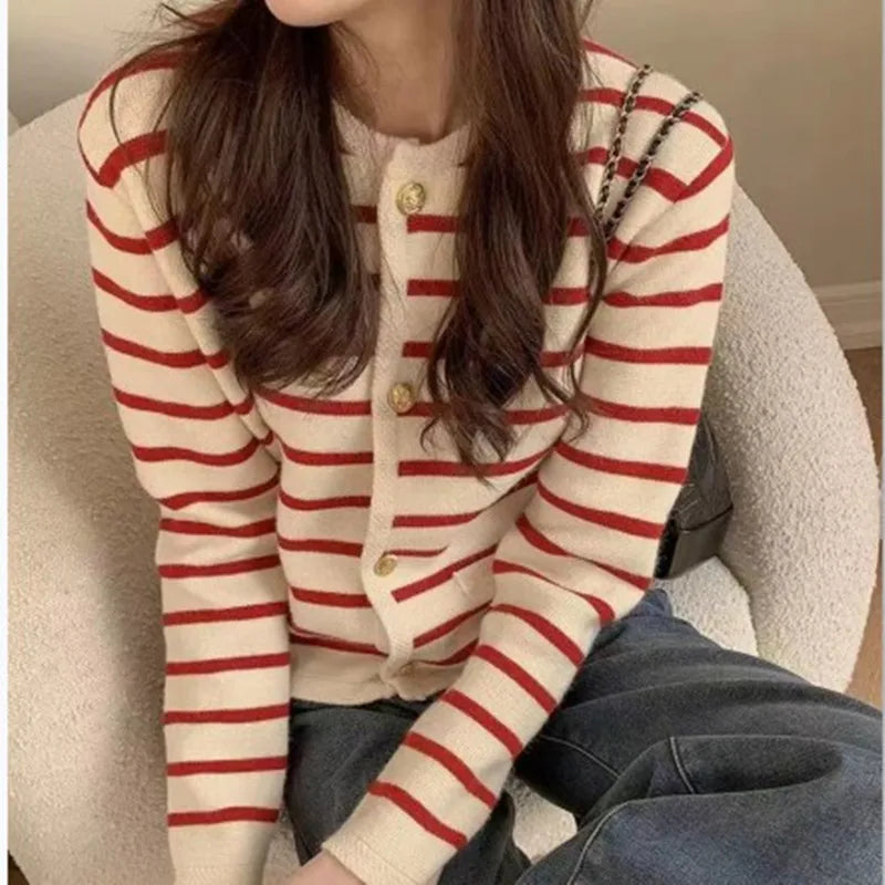 Solange Women Stripe Knitted Cardigans