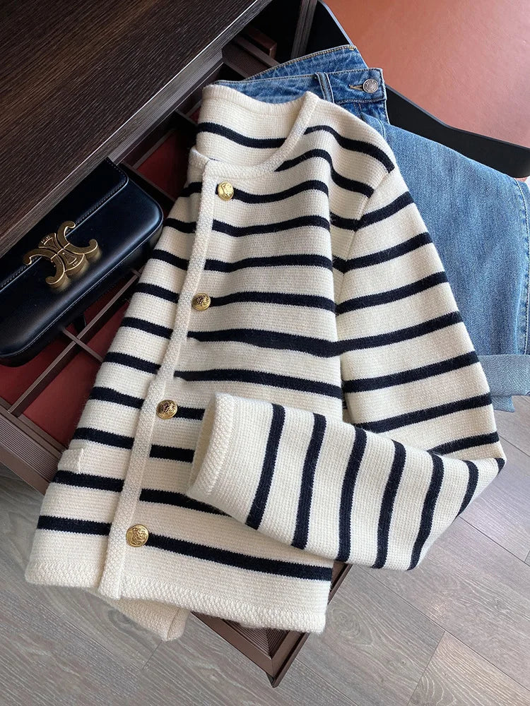 Solange Women Stripe Knitted Cardigans