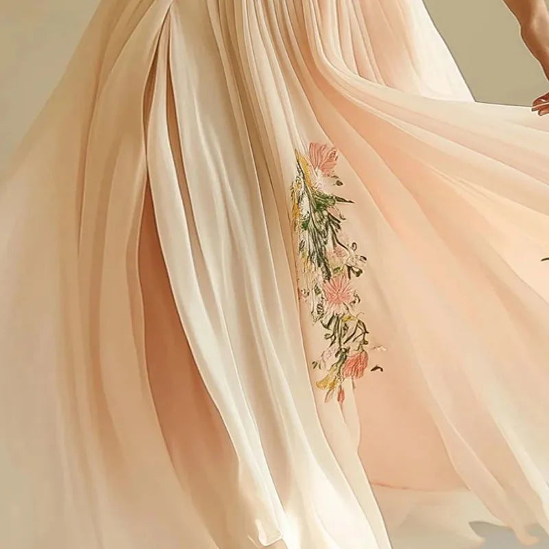 Amelia | Elegante Abito da Festa a Vita Alta con Scollo a V