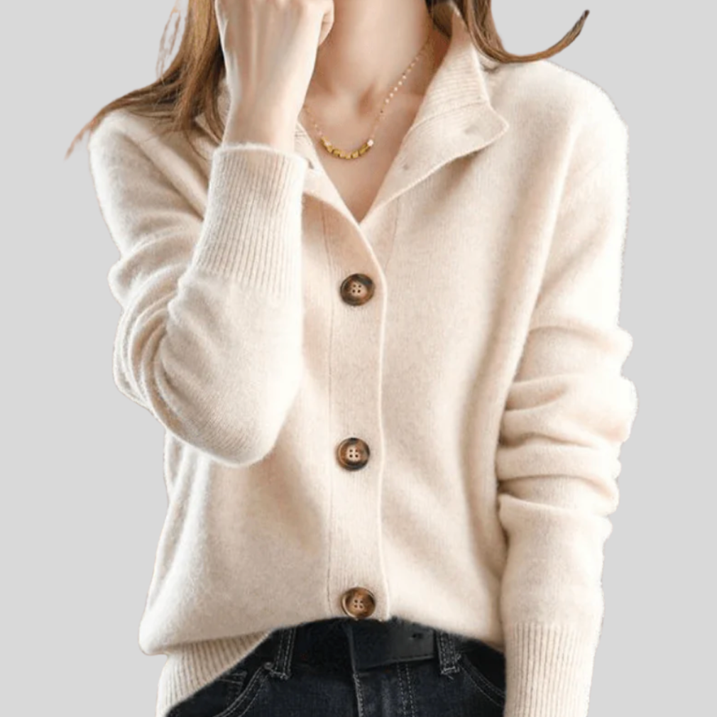Claire | Kaschmir-Strickjacke im Retro-Stil