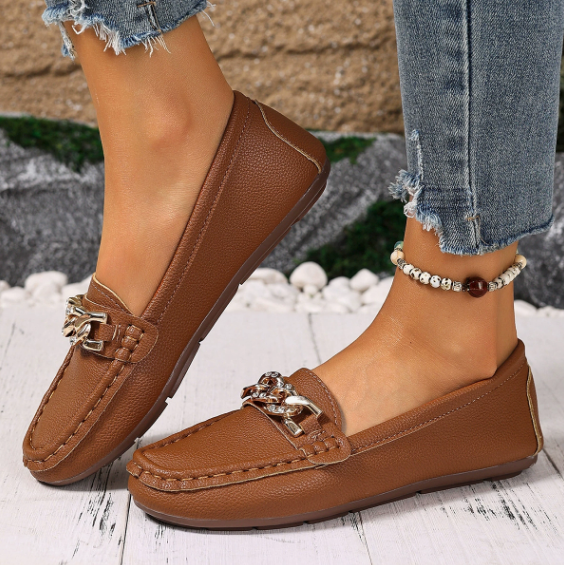 Eden - Mocassins plats à boucle en diamant
