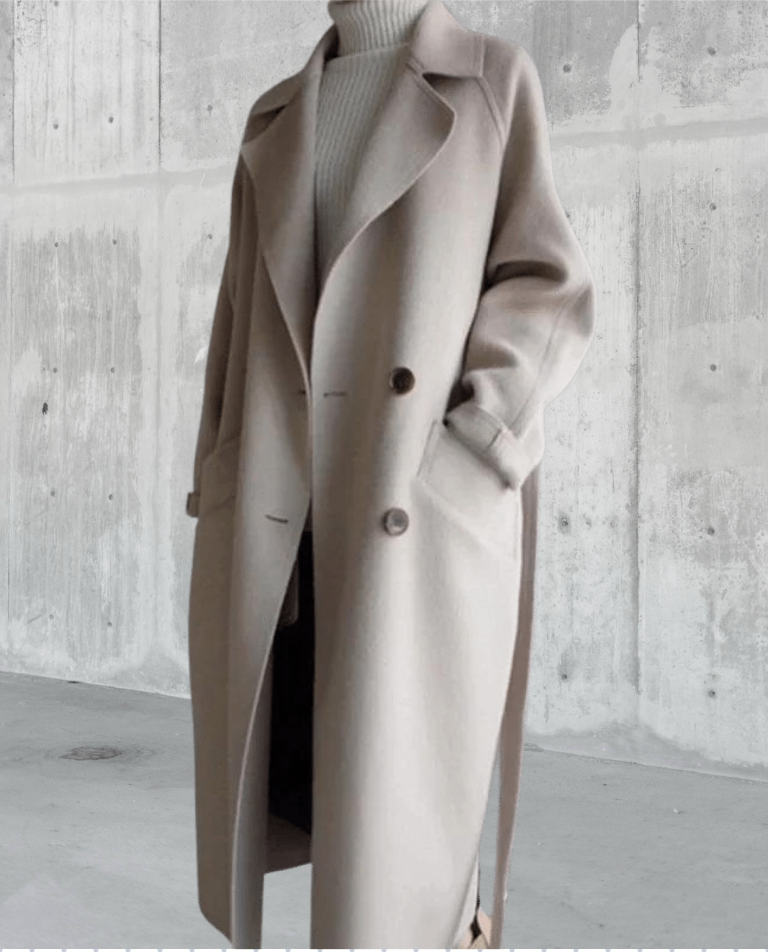 Women's Longline Wool Coat Sophisticated Warm Winter