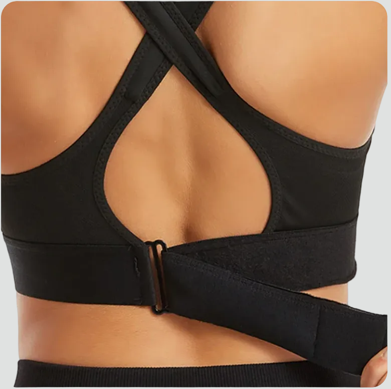 Women's Sports Bra with Front Zip and Back Adjustment