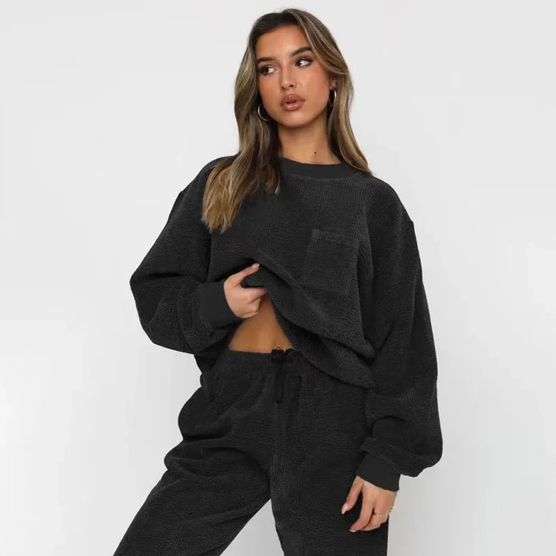 Women's Corduroy Sweatshirt and Pants Set
