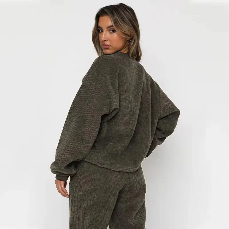 Women's Corduroy Sweatshirt and Pants Set