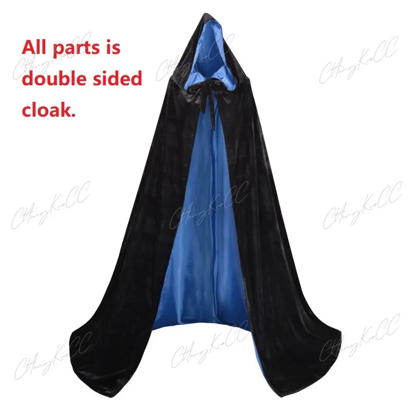 Velvet Hooded Cape Unisex Halloween Cosplay Witch Costume