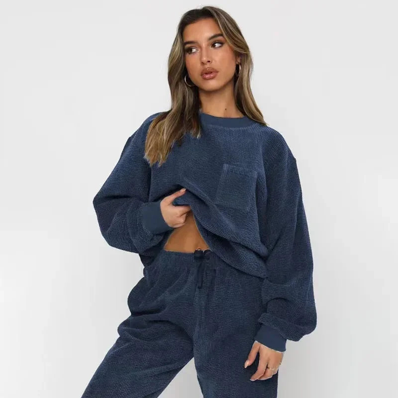 Women's Corduroy Sweatshirt and Pants Set